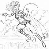 Superhero Coloring Female Pages Super Girl Azcoloring Via sketch template