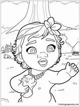 Moana Princess Baby Pages Coloring Color Printable sketch template