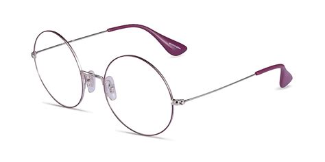 ray ban rb6392 round purple silver frame eyeglasses eyebuydirect