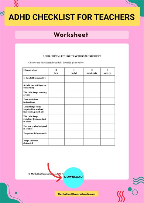 printable adhd worksheets  child  worksheets  kindergarten