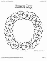 Anzac Remembrance Poppies Printable Colouring Memorial sketch template