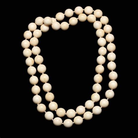 vintage ivory bead necklace lot  collection  estate jewelrymar