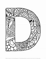 Coloring Letter Zentangle Pages Alphabet Printable Abc Mandala Letters Kids Adult Mandalas Supercoloring Pattern Template Stress Animal Adults Printables Drawing sketch template