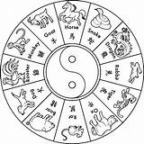 Zodiac Printable Zodiaco Colouring Chino Astrology Horoscope Zodiacos Coloringhome Library Zodiacal Soguiente sketch template