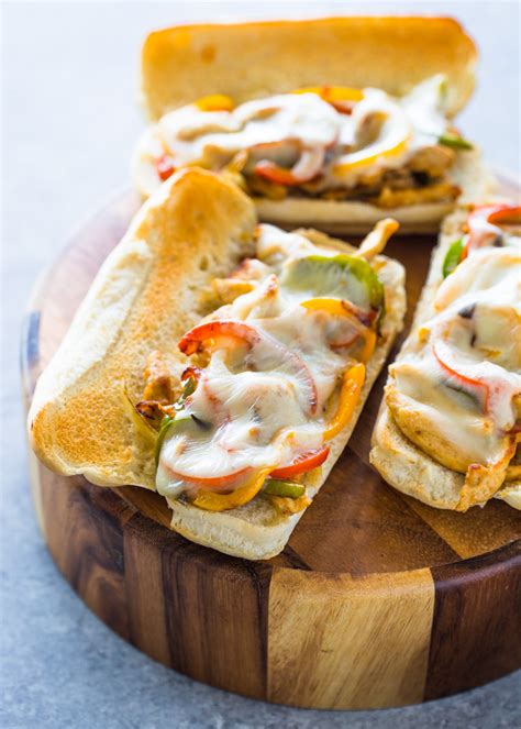 cheesy chicken cheesesteak sandwiches giveaway gimme delicious