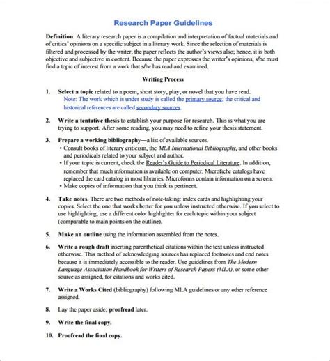 outline template  research paper  style
