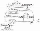 Camper Happy Embroidery Pattern Coloring Patterns Jacquelynnesteves Stationery Quilting Jun Sewing Featured Adult Designs Choose Board sketch template