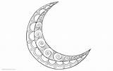 Coloring Ramadan Crescent Pages Printable Adults Kids sketch template