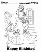 Birthday Coloring Princess Happy Pages Disney Colouring Library Clipart Popular Sheets sketch template