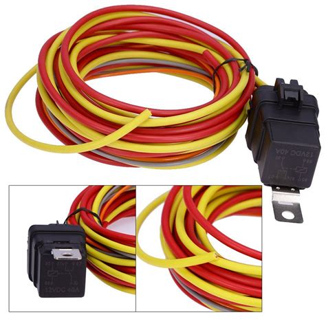 dual electric cooling fan wiring harness install kit  hermostat  relay ebay