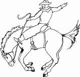 Western Bronc Coloriage Cowboys Taureau Farwest Cheval Rodeo Horseback Vault Stampa Disegno Colorare sketch template