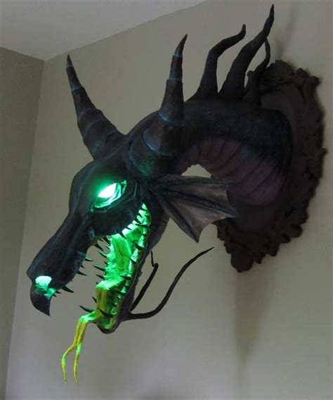 look at this incredible paper mache bust of dragon maleficent look at it the mary sue