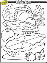 Coloring Crayola Fall Thanksgiving Pages Christmas Cornucopia Pie Food Color Feast Pumpkin Printable Hajj Dude Perfect Print Dinner Turkey Kids sketch template