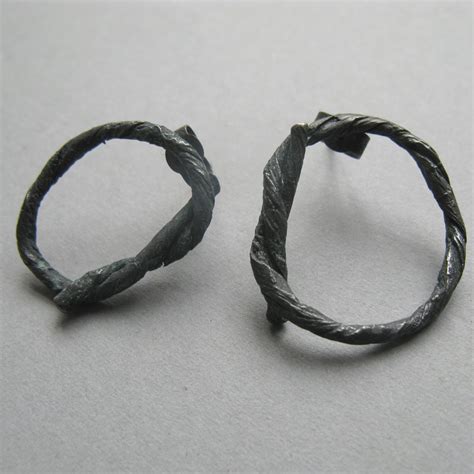 large oxidised string earrings contemporary earrings  contemporary jewellery designer