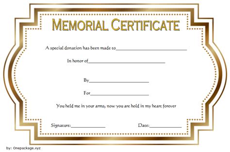memorial certificate template