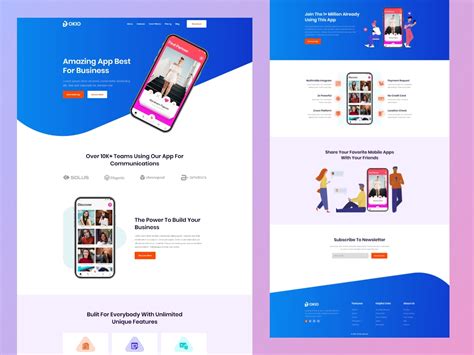 mobile app landing page uplabs
