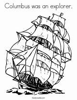 Coloring Columbus Explorer Maria Santa Ship Favorites Login Add Print Twistynoodle Cursive sketch template