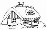 House Coloring Pages Printable Buildings Architecture Kids Drawing Drawings sketch template