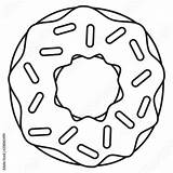 Donut Sprinkles Bianco Witte Lijnkunst Zwart Linie Doughnut Doces Ciambella Kolorowanka Donuts Paczek Collare Dla Tłusty Czwartek Grupa Krasnoludki sketch template