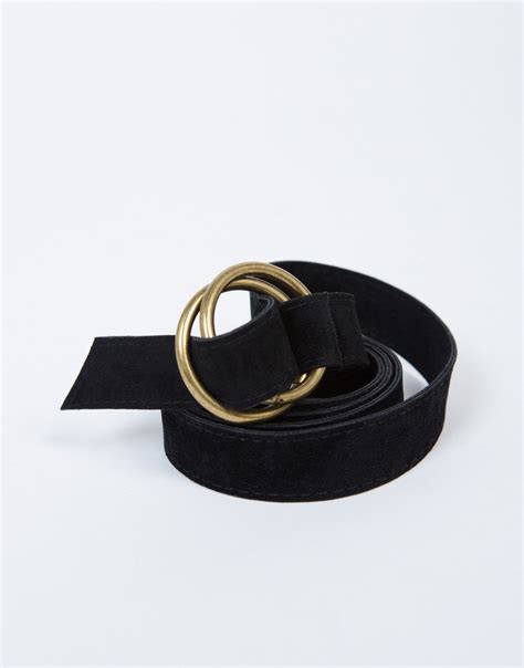 loop  belt black buckle belt faux suede belt ave
