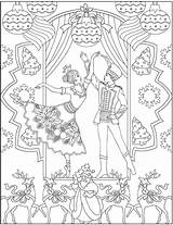 Coloring Pages Nutcracker Christmas Dance Sheets Mandala Publications Dover Doverpublications Ch Designs sketch template