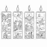 Advent Kaarsen Kerst Leukvoorkids sketch template