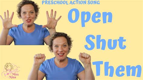 preschool action song open shut  song  kids youtube