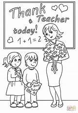 Teacher Coloring Pages Thank Today Printable Drawing Teachers Appreciation Card Colouring Color Print Kids Super Paper Puzzle Cartoon Work sketch template