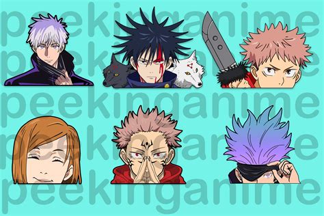 Jujutsu Kaisen Gojo Satoru Peeker V2 Sticker By Peekinganime