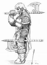 Dwarf Satanic Sorcery Sword sketch template