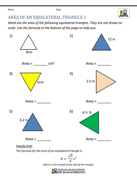 area  equilateral triangle
