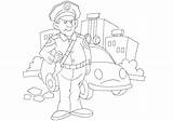 Coloring Policeman Occupation Fireman sketch template