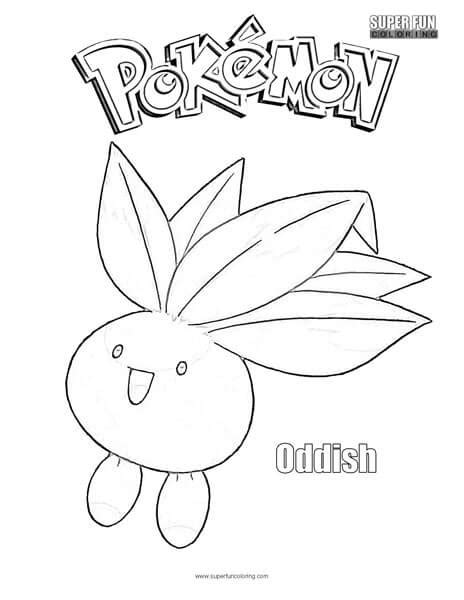 oddish pokemon coloring page super fun coloring