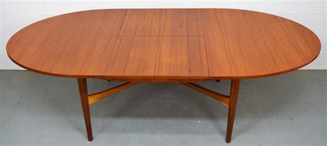 mid century teak extendable oval dining table  beithcraft