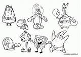 Coloring Spongebob Friends Pages Popular sketch template