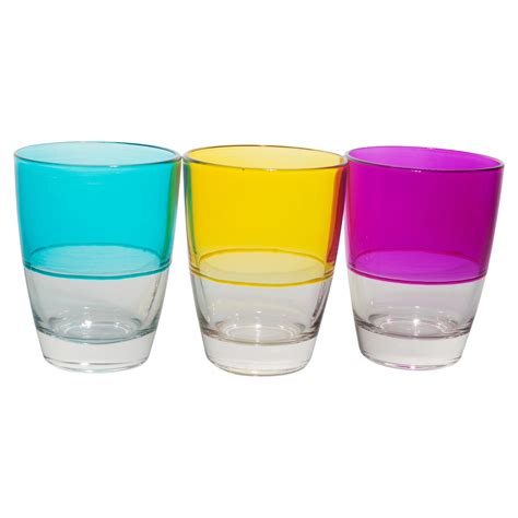 Multi Colored 3 6 Or 12 Tumbler Water Cocktail Juice Drinking Glasses