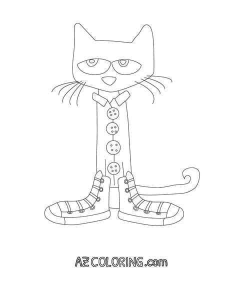 pete  cat coloring page coloring home