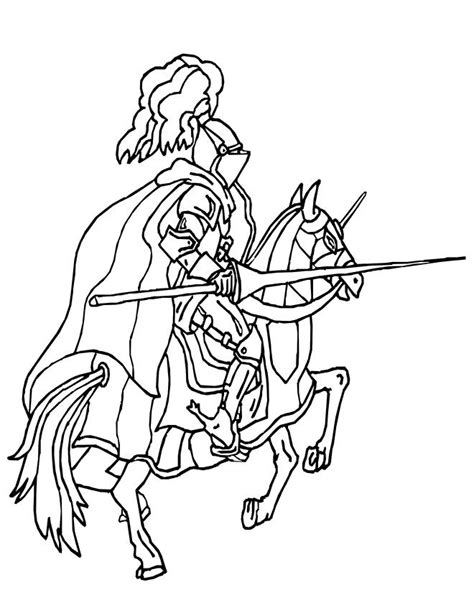 ridder en paard kleurplaat ridder steekspel te paard kleurplaat