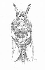 Viking Tattoo Valkyrie Coloring Norse Pages Sword Maiden Deviantart Comic Adult Tattoos Fantasy Mitchfoust Choose Board sketch template