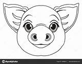 Cerdo Porco Mascara Schweins Animados Snout St3 sketch template