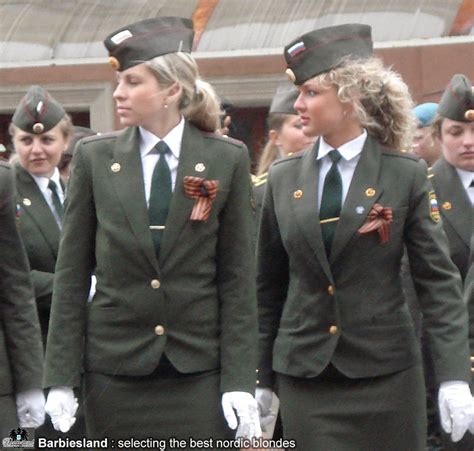 Nordic Blonde In Uniform Russian Female Army Subject