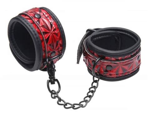 Crimson Tied Embossed Ankle Cuffs Red Black On Literotica