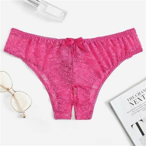 women sexy crotchless panties lingerie floral lace panty underwear