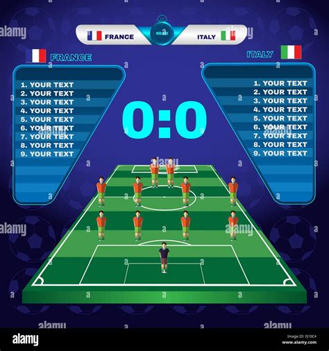 football soccer match statistics scoreboard  players  match stock vector art