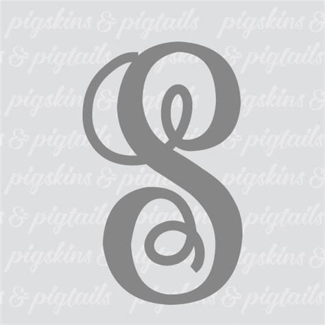 single letter script decal pigskins pigtails
