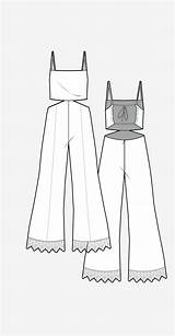 Jumpsuit Sketches Moda Wgsn Pinafore Ss19 Básico sketch template