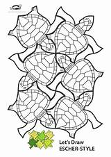 Krokotak Escher Print Tessellation Coloring Kids Printables Tessellations Templates Pages Turtle Printable Template Fish Patterns Drawings Worksheets Style sketch template