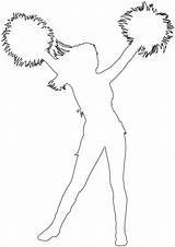 Cheerleader Outline Silhouette Silhouettes Drawing Coloring Pages Dot Vector Through sketch template