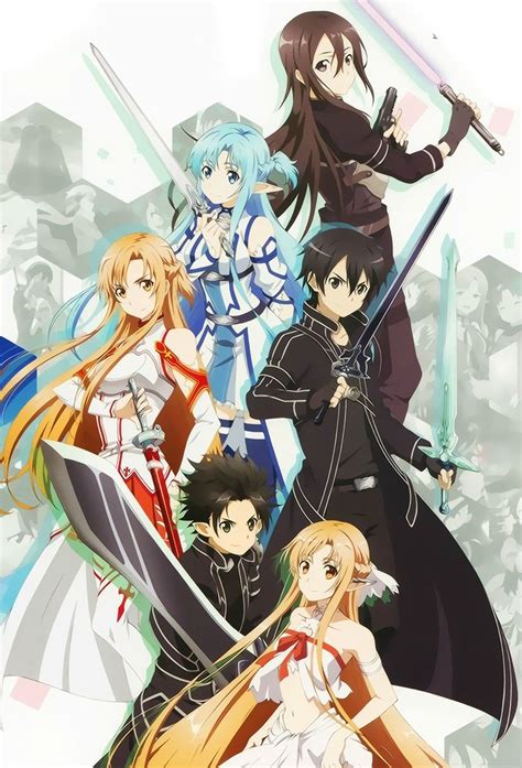 sword art online kirito asuna official art sword art