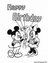 Birthday Happy Coloring Mickey Mouse Disney Pages Printable Cake Minnie Print Clipart Drawing Clip Wishes Book Color Getdrawings Gif Popular sketch template